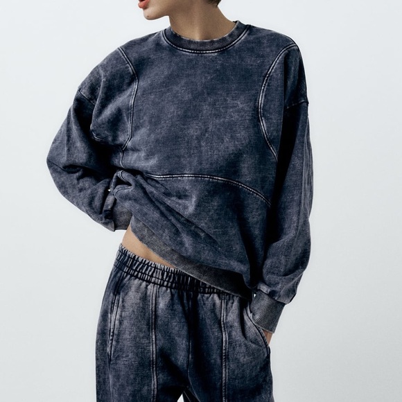 Zara washed effect sweatshirt - Picture 1 of 5